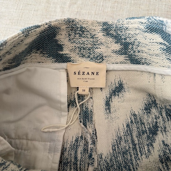 Sezane High Waisted Rome Shorts in Blue - Picture 7 of 10